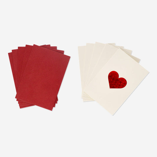 Cartes et enveloppes en forme de cœur - 5 pcs