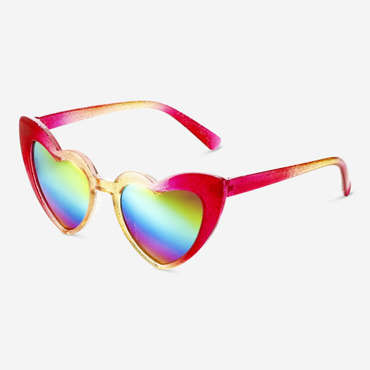 Heart shaped glitter sunglasses - for children