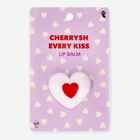 Heart shaped lip balm with cherry fragrance