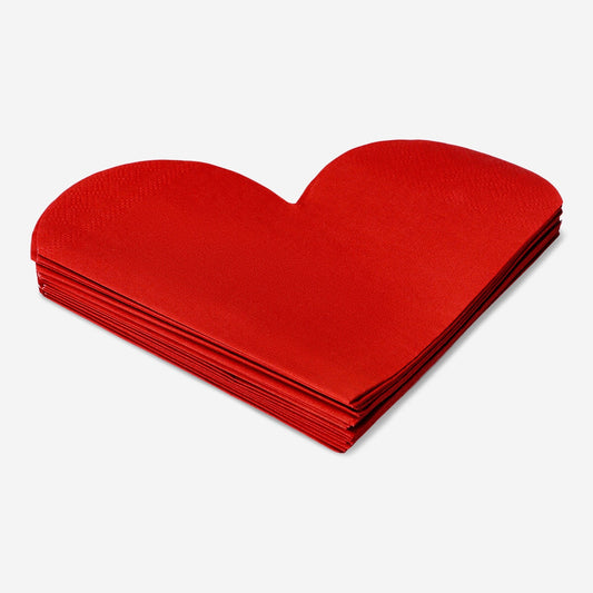 Heart shaped napkins - 16 pcs