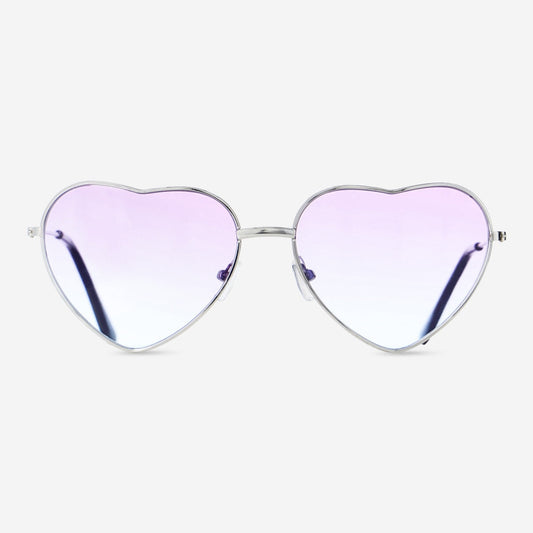 Heart shaped purple sunglasses