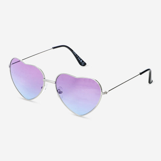 Heart shaped purple sunglasses