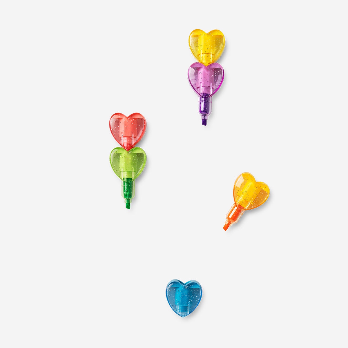 Heart shaped stackable highlighters - 6 pcs Office Flying Tiger Copenhagen 