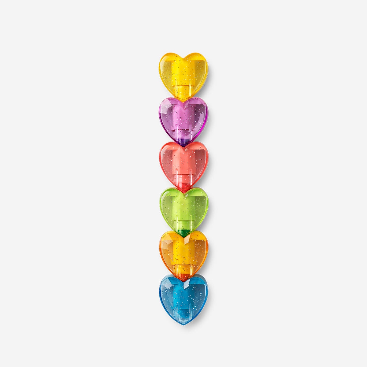 Heart shaped stackable highlighters - 6 pcs Office Flying Tiger Copenhagen 