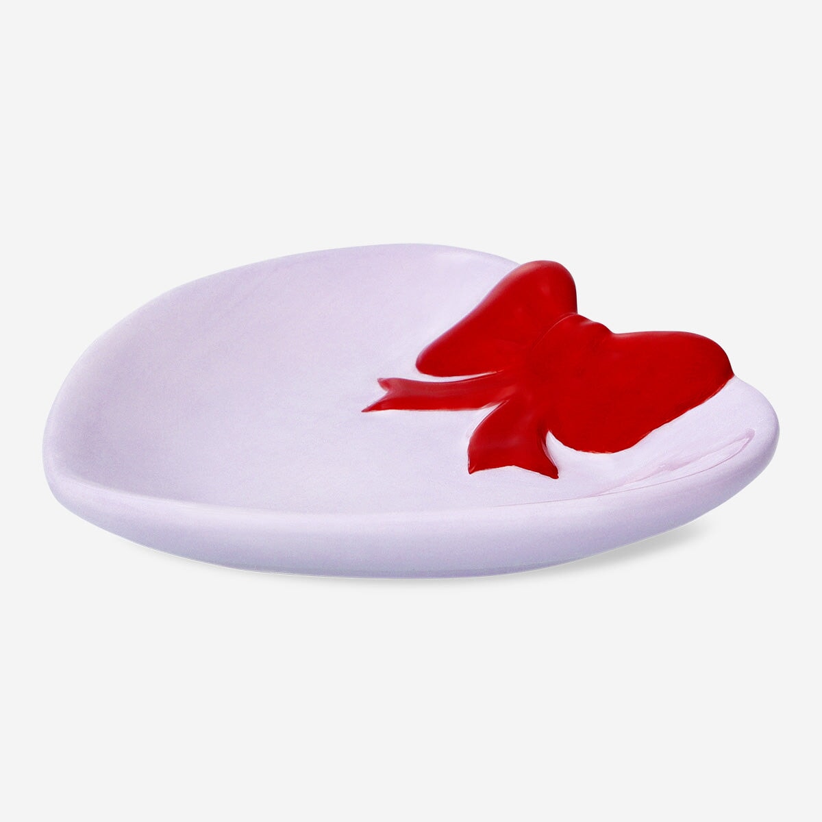 Heart shaped trinket tray with red bow Home Flying Tiger Copenhagen 