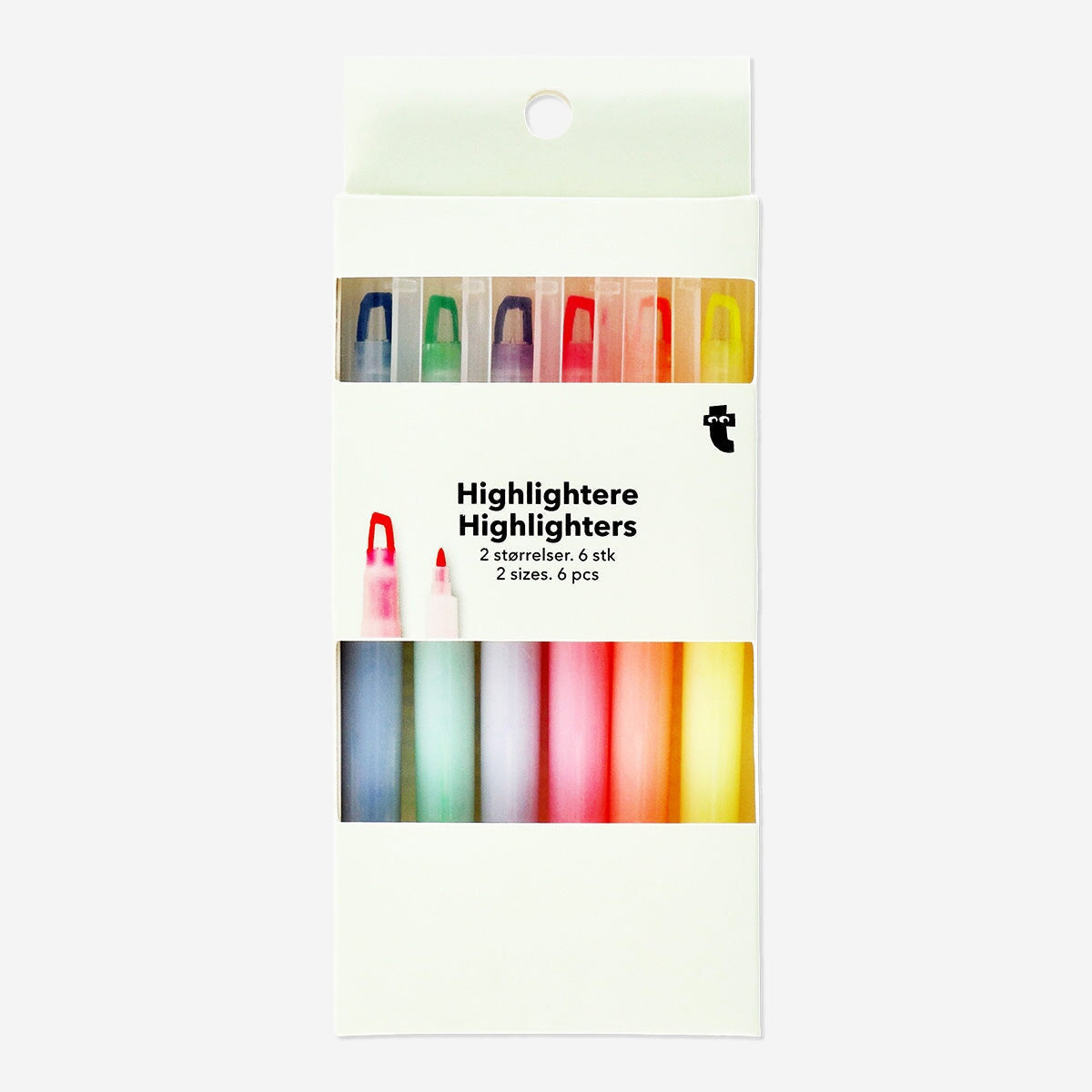 Highlighters with two sizes. 6 pcs Office Flying Tiger Copenhagen 