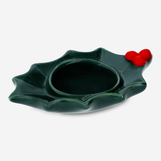 Holly shaped tealight holder