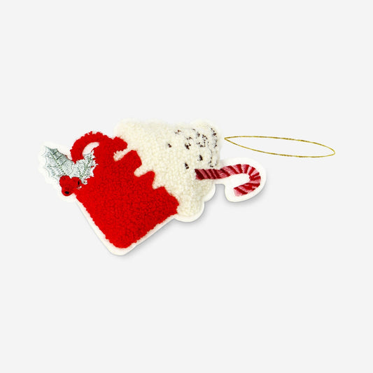 Hot chocolate bouclé ornament
