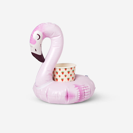 Uppblåsbar kopphållare med flamingo