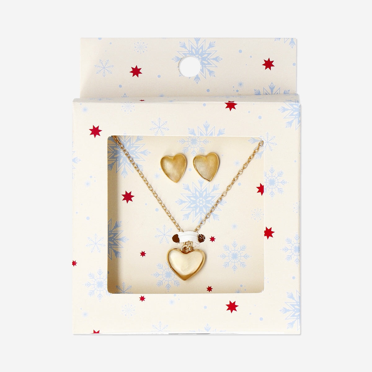 Jewellery set - Gold star earrings and necklace Textile Flying Tiger Copenhagen 
