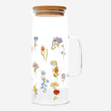 Jug with bamboo lid and flowers - 1.19 l Kitchen Flying Tiger Copenhagen 