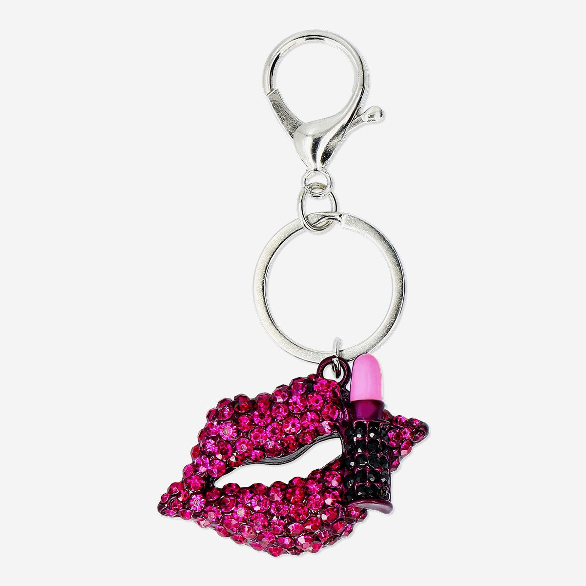 Key Ring with Rhinestone Lips Textile Flying Tiger Copenhagen 