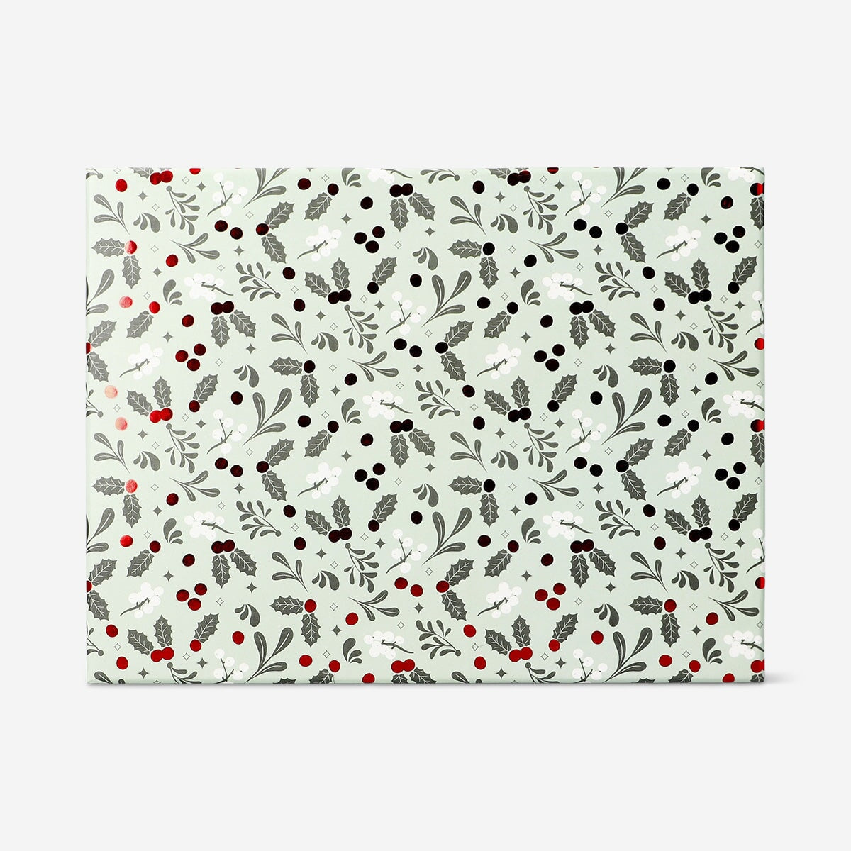 Large gift box with holly print - 21 cm Office Flying Tiger Copenhagen 