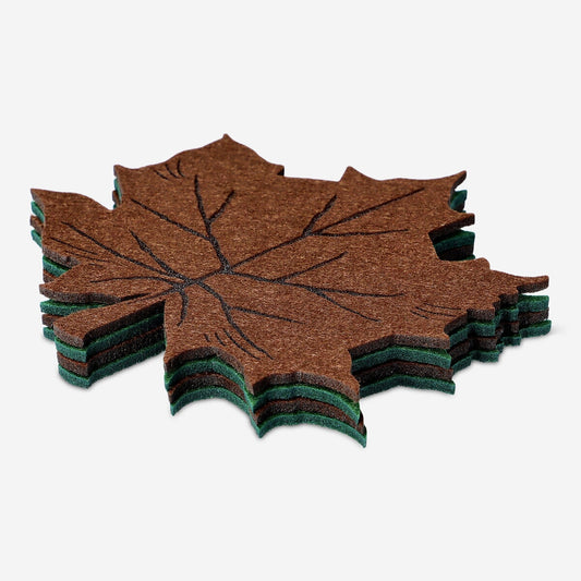 Sous-verres en feutre en forme de feuilles - 4 pcs