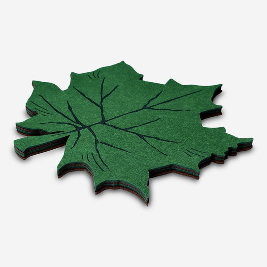 Leaf-Shaped Felt Placemats - 4 pcs