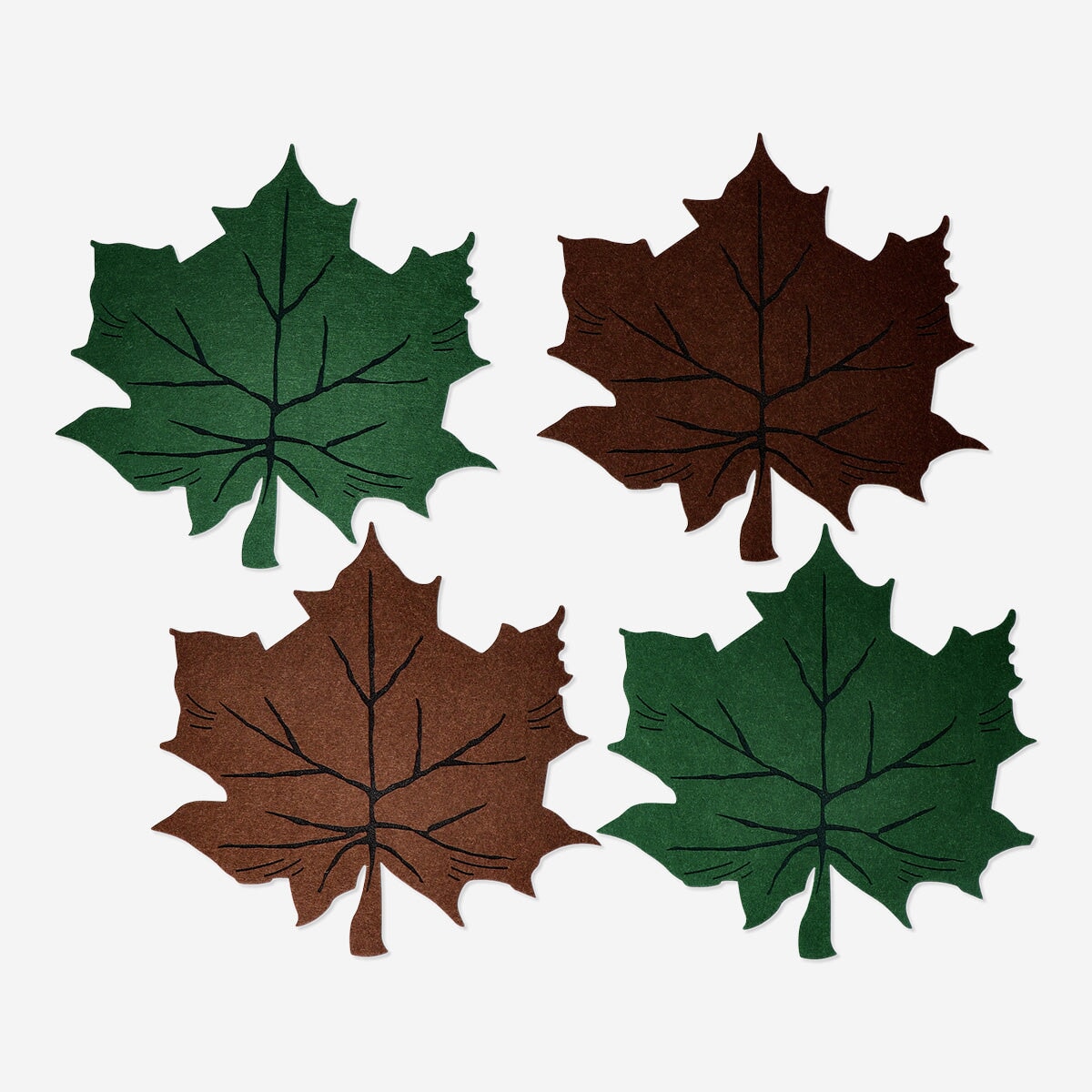 Leaf-Shaped Felt Placemats - 4 pcs Kitchen Flying Tiger Copenhagen 