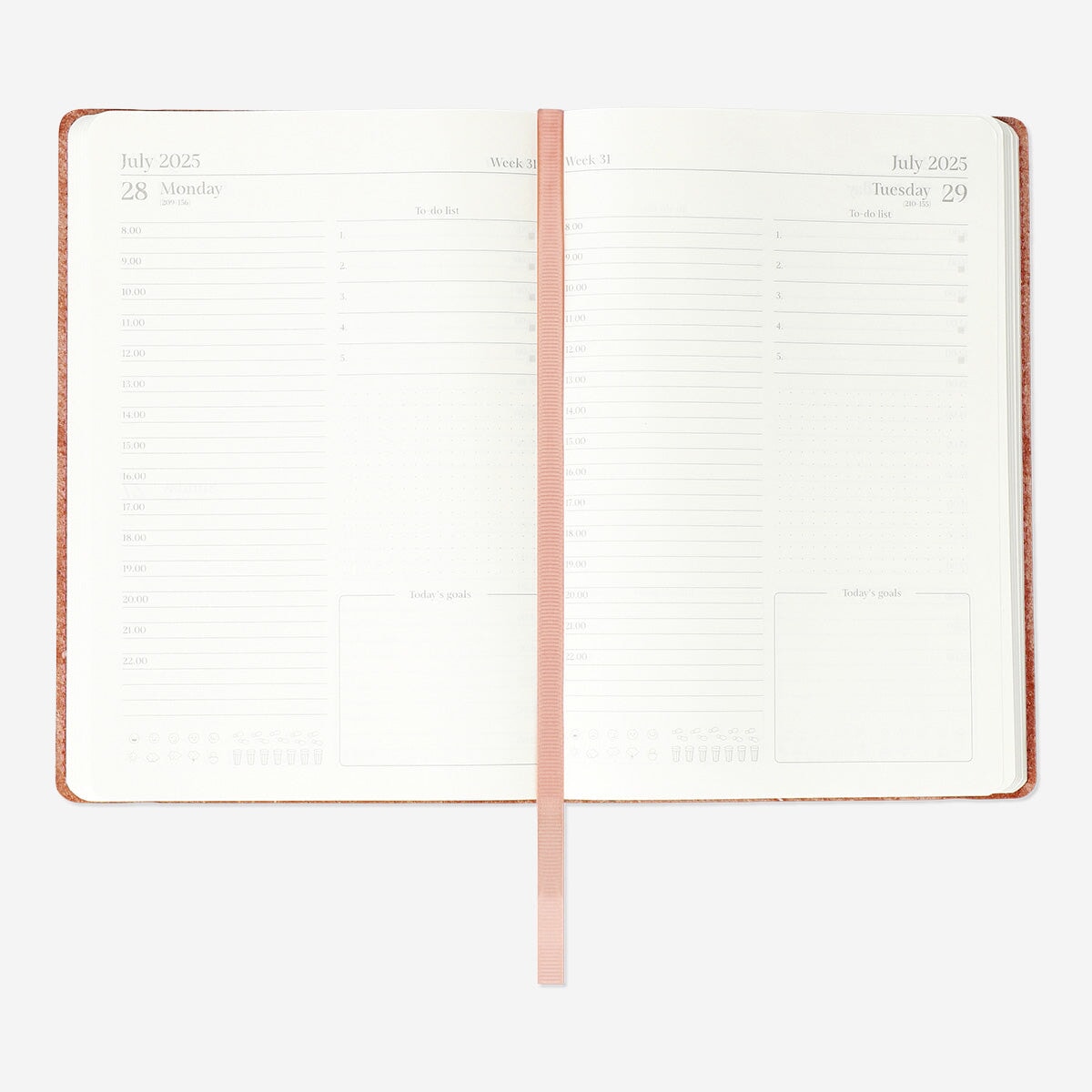 Leather-Bound Daily Diary A5 - English Office Flying Tiger Copenhagen 