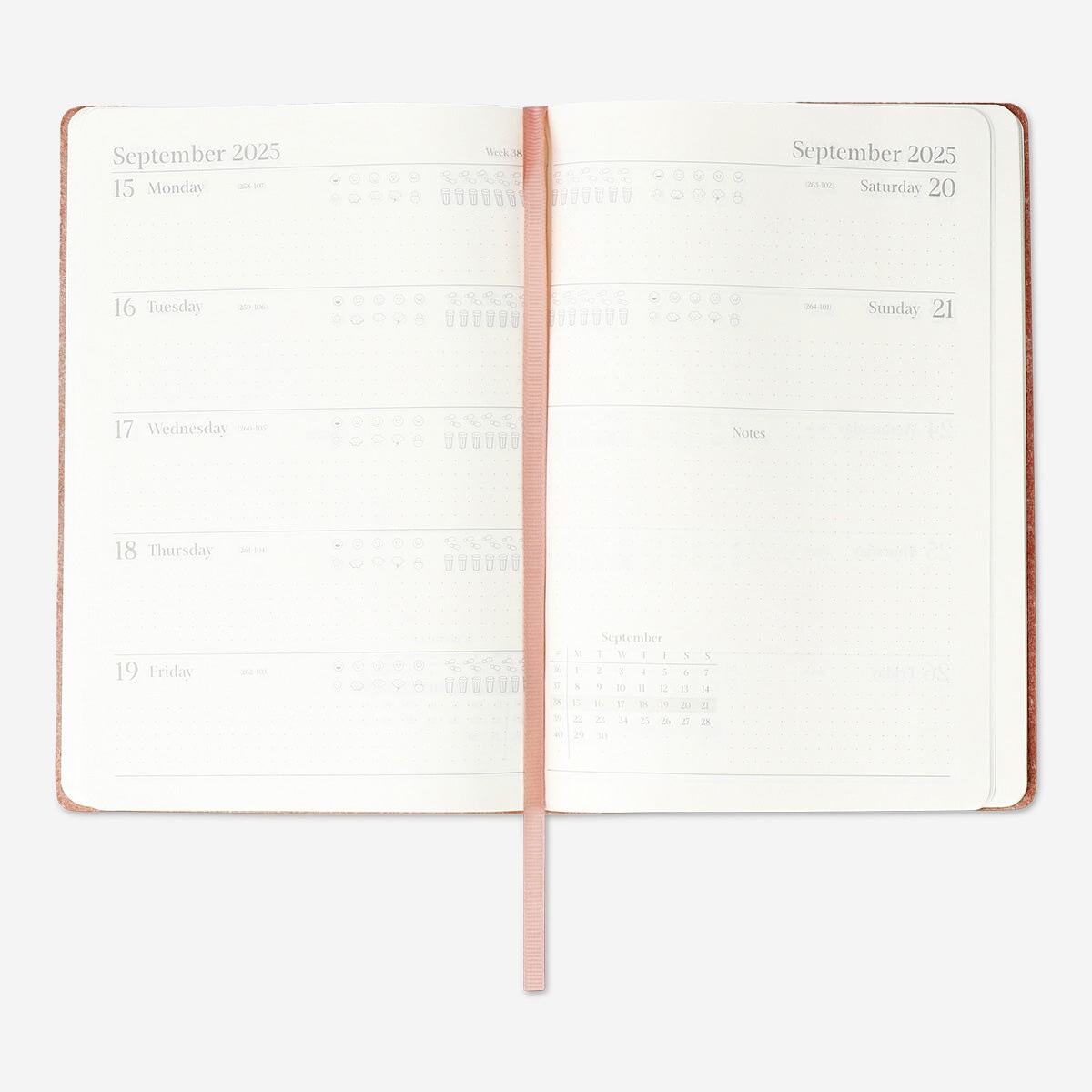 Leather-Bound Weekly Diary A5 - English Office Flying Tiger Copenhagen 