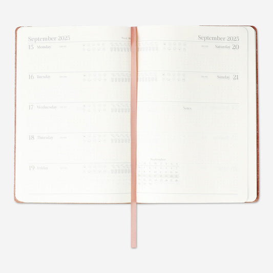 Leather-Bound Weekly Diary A5 - English