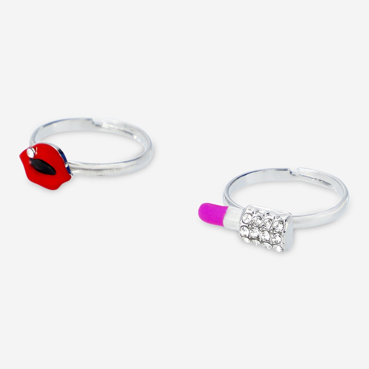 Lip- and Lipstick-Shaped Adjustable Rings - 2 pcs Personal care Flying Tiger Copenhagen 