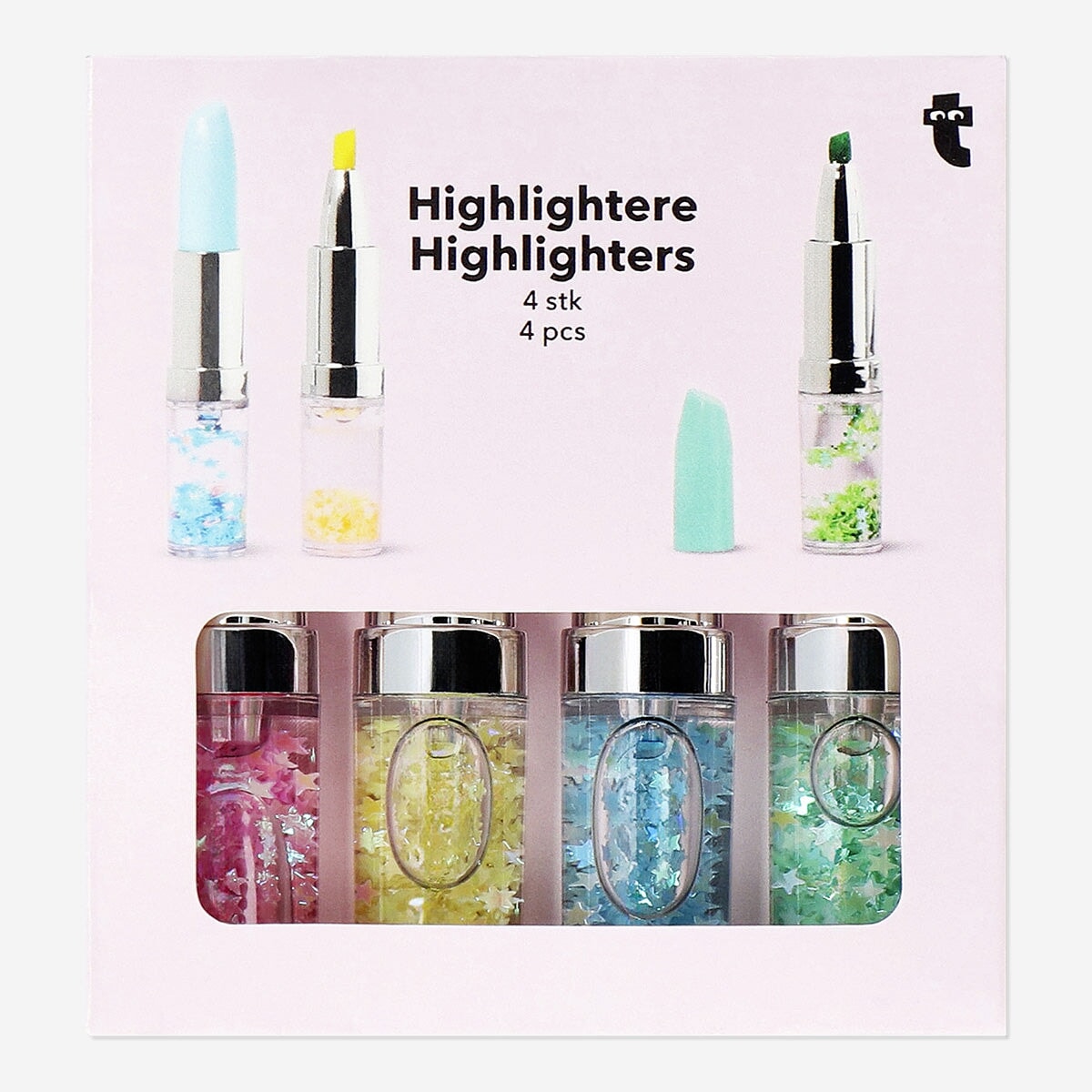 Lipstick shaped highlighters - 4 pcs Office Flying Tiger Copenhagen 