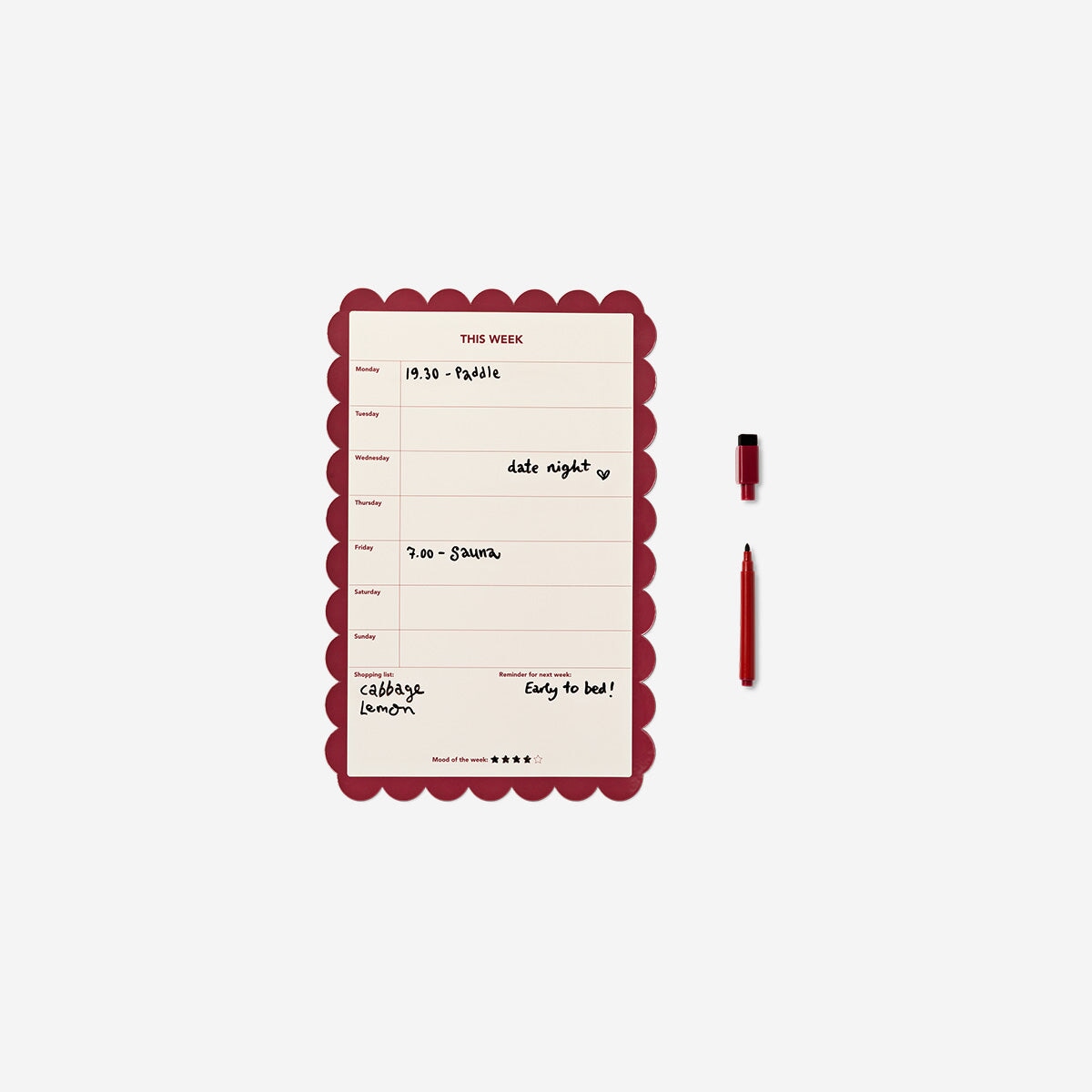 Magnetic board with marker an scalloped edges Office Flying Tiger Copenhagen 