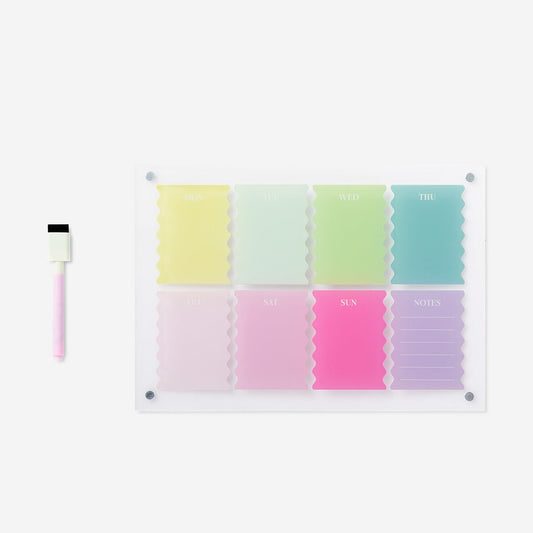 Magnetic planner board with marker - English