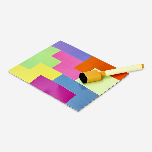 Magnetic sticky notes with magnetic marker