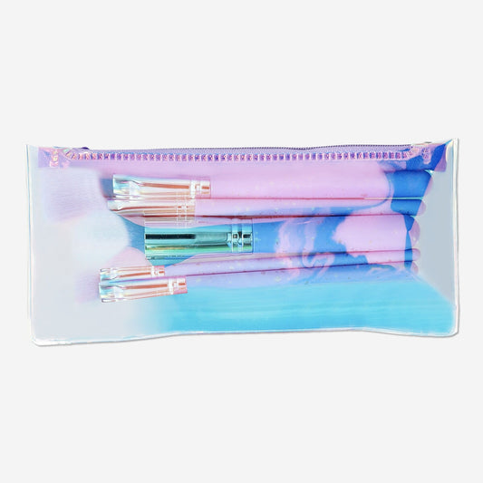 Make-up brush set in iridescent pouch