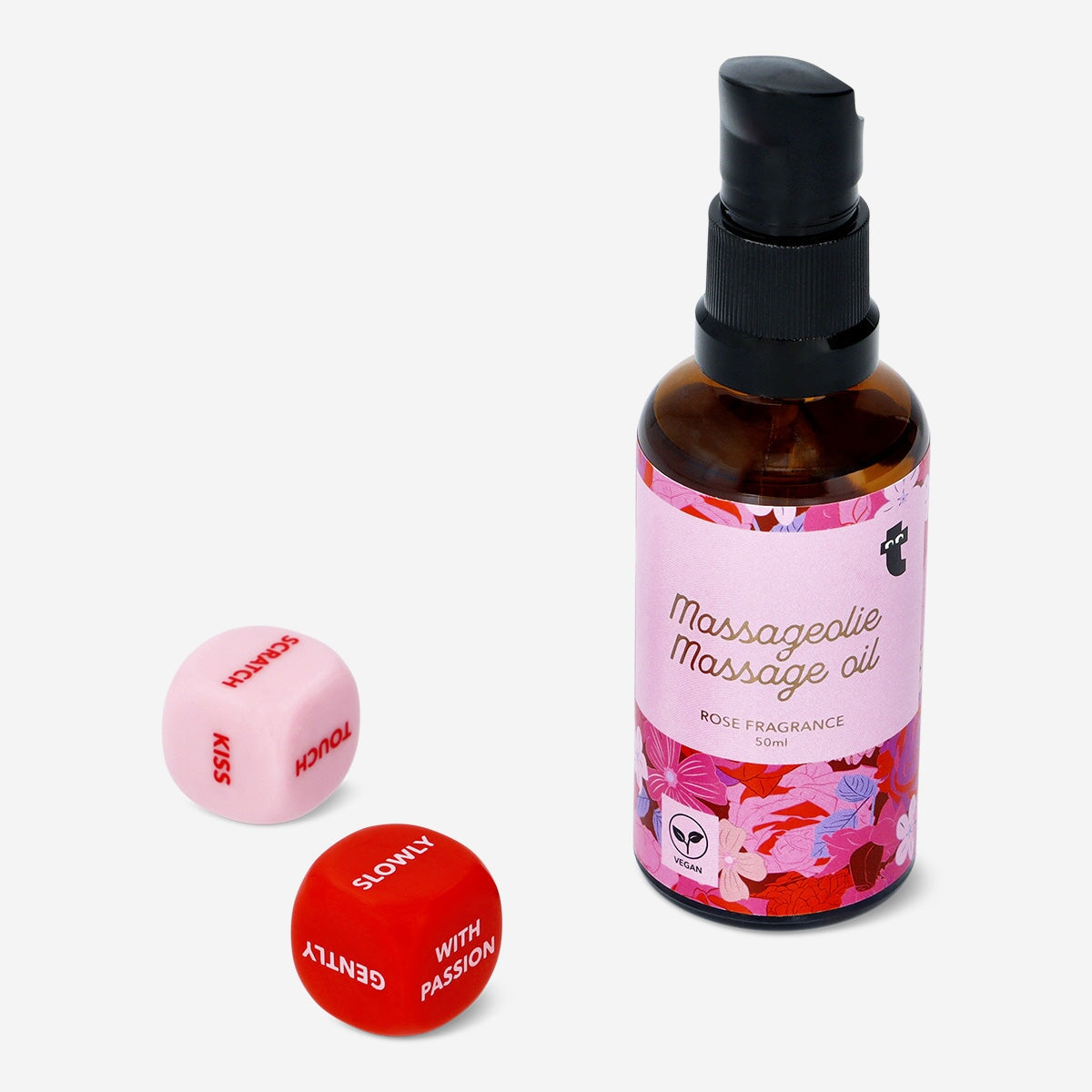 Massage oil and dice with challenges - 50 ml Personal care Flying Tiger Copenhagen 