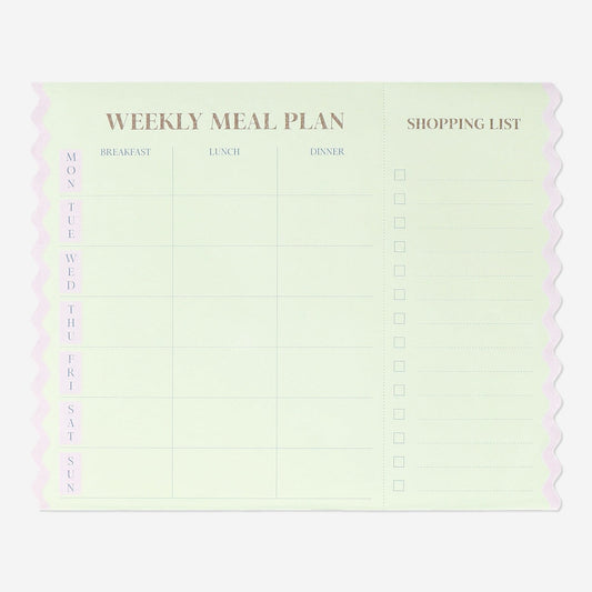 Meal planner with scalloped edges - English