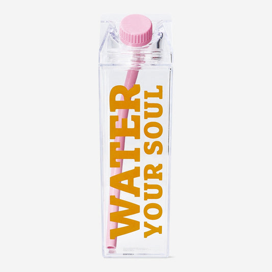 Milk carton shaped orange drinking bottle - 500 ml