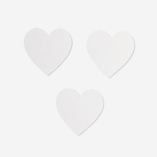 Mini magnetic heart shaped canvases - 3 pcs