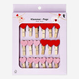 Mini pegs with hearts - 18 pcs Hobby Flying Tiger Copenhagen 