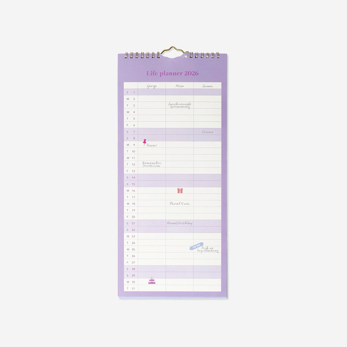 Monthly calendar for hanging with stickers - English office Flying Tiger Copenhagen 