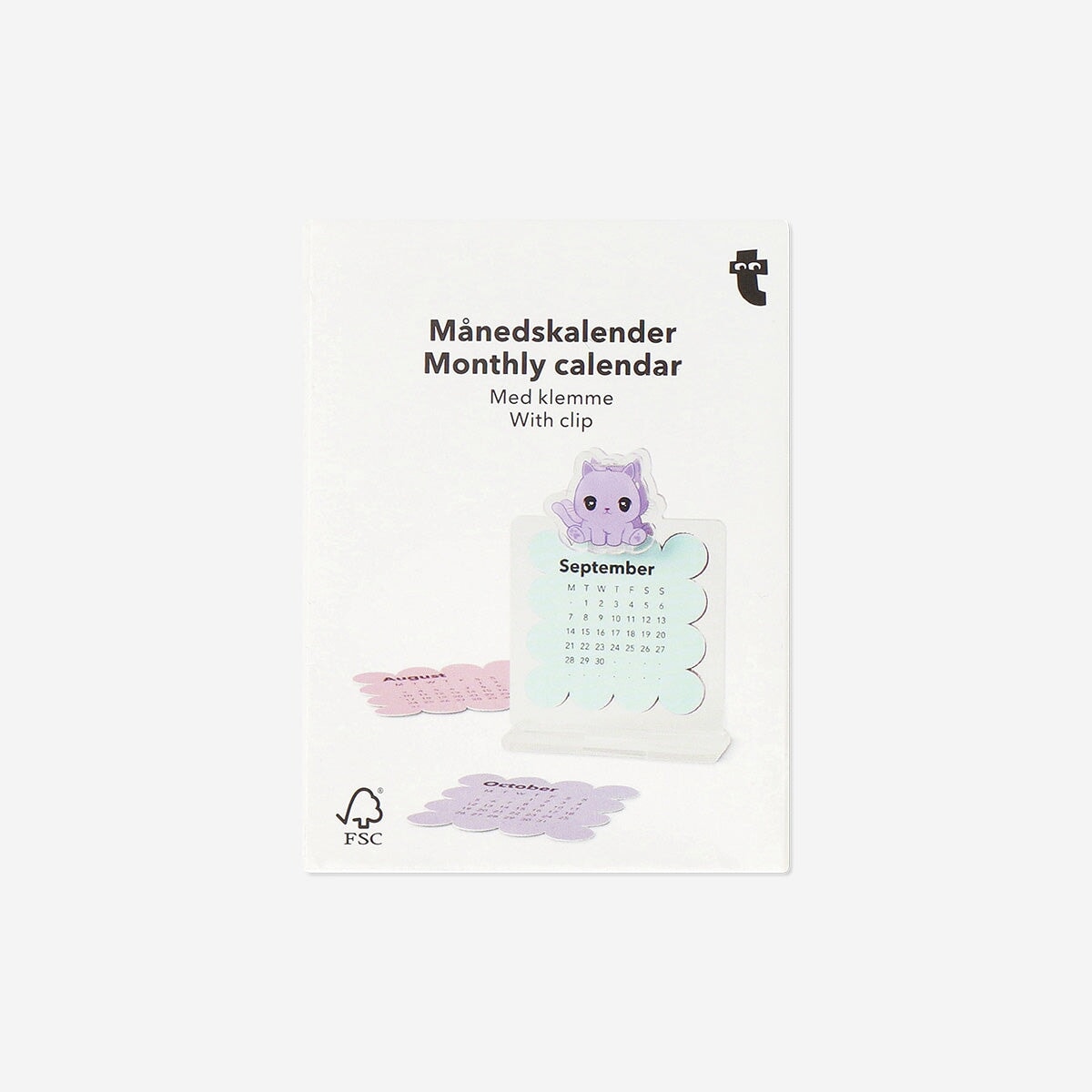 Monthly calendar with cat clip Office Flying Tiger Copenhagen 