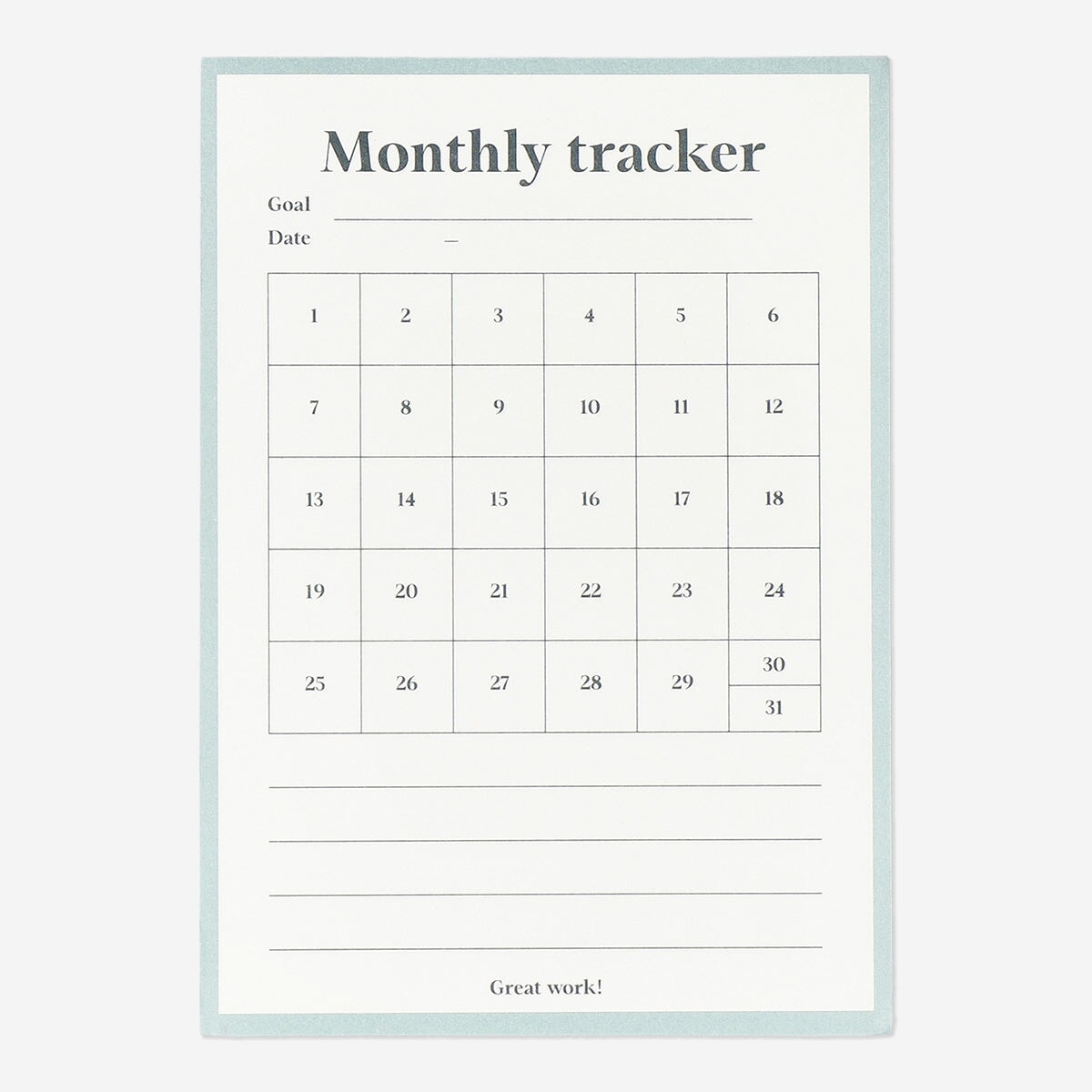 Monthly Planner to Track Your Goals - English Office Flying Tiger Copenhagen 