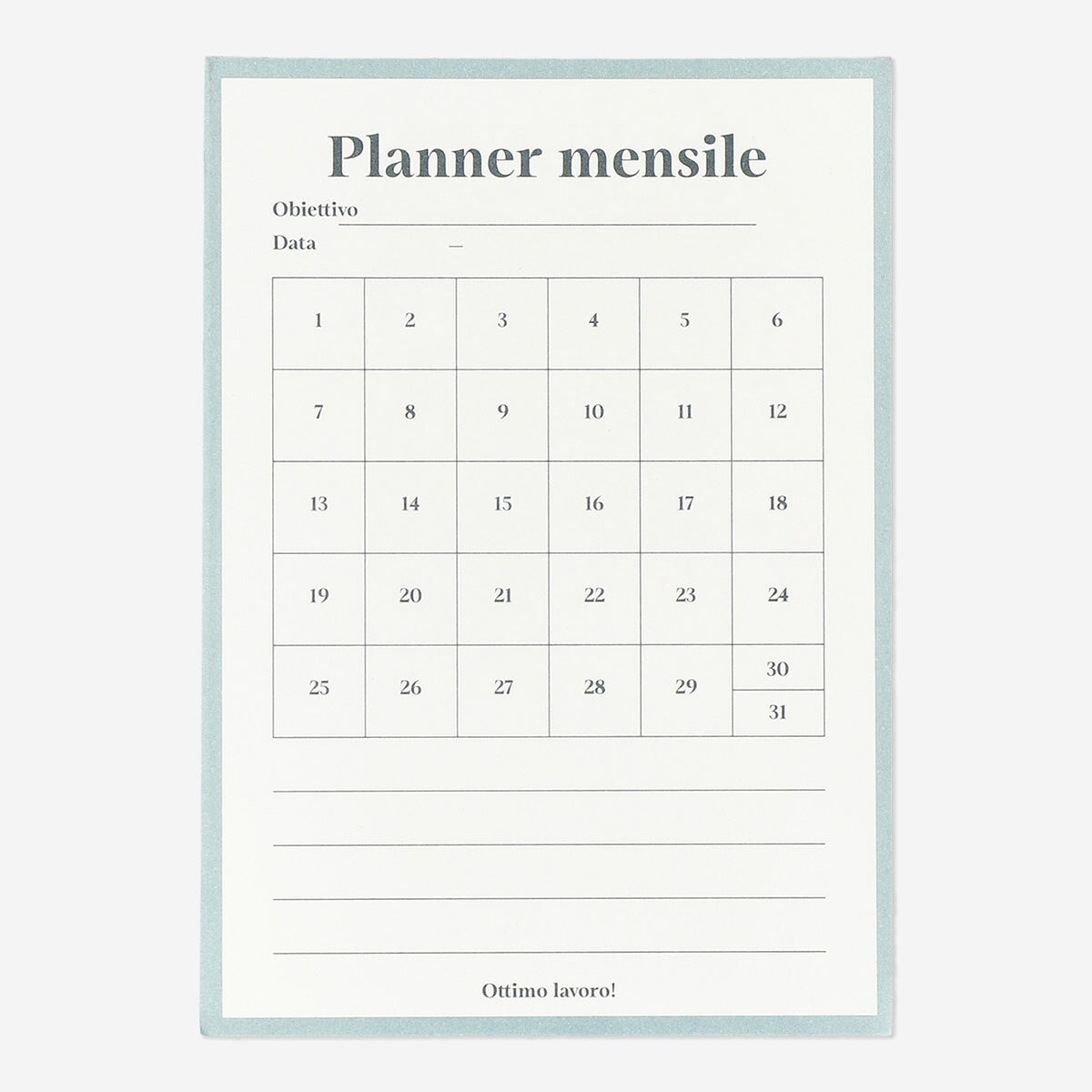 Monthly Planner to Track Your Goals - Italian Office Flying Tiger Copenhagen 