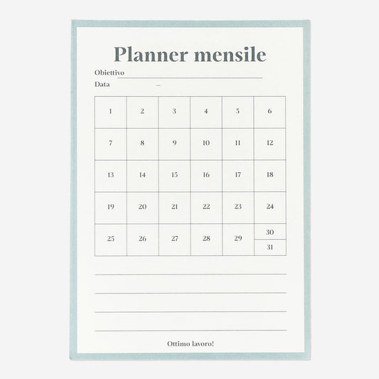 Monthly Planner to Track Your Goals - Italian