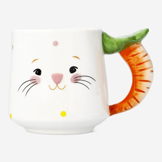 Mug with bunny face and carrot handle - 300 ml