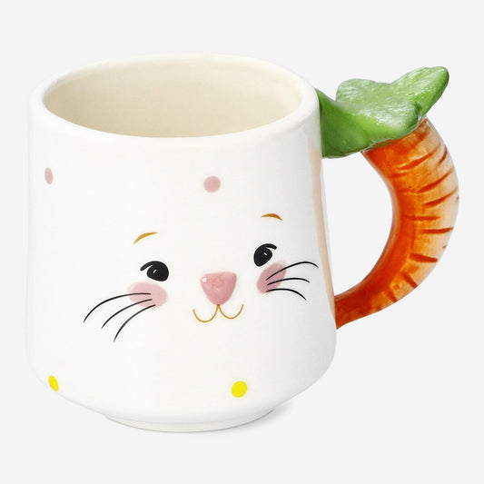 Mug with bunny face and carrot handle - 300 ml