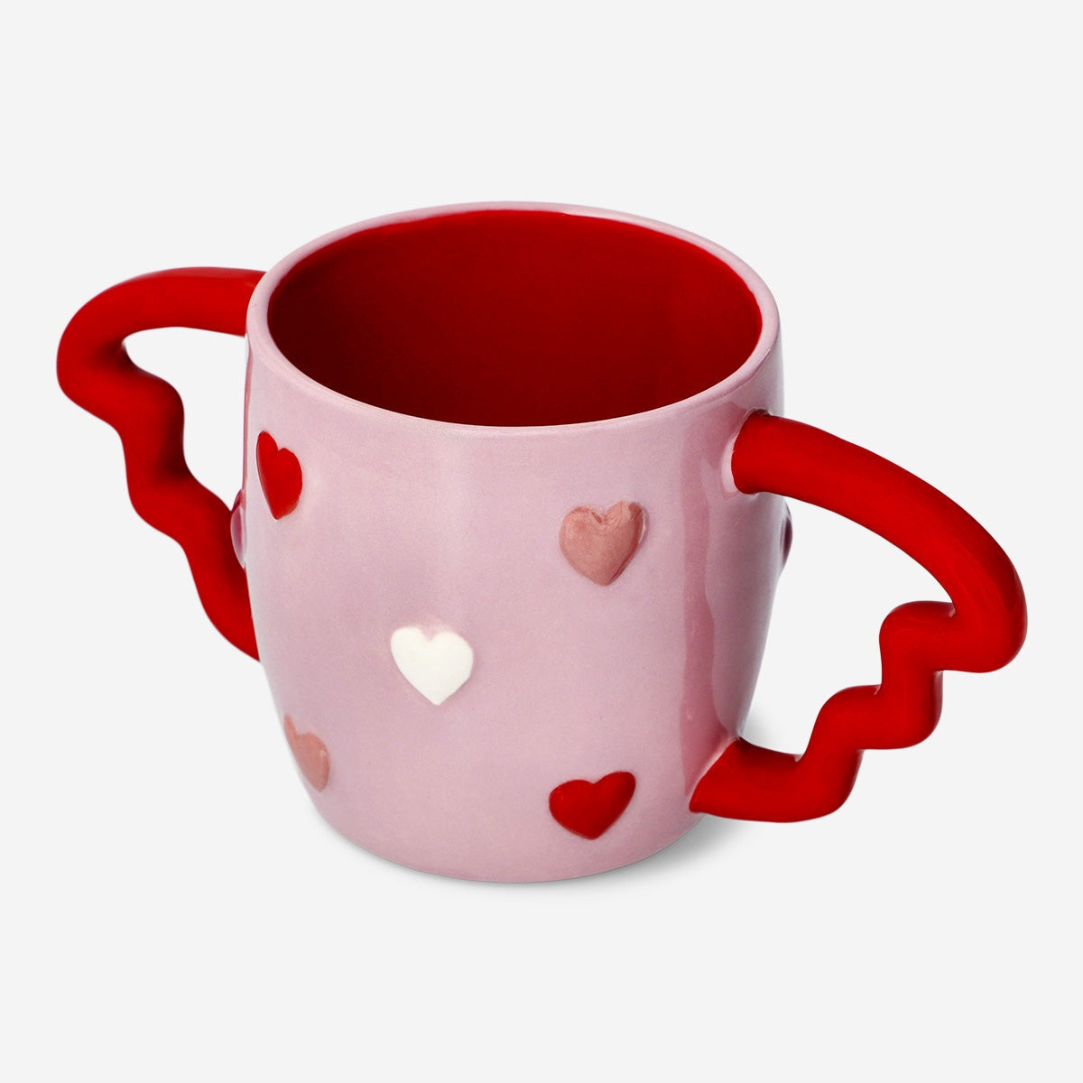 Mug with embossed hearts - 310 ml Kitchen Flying Tiger Copenhagen 