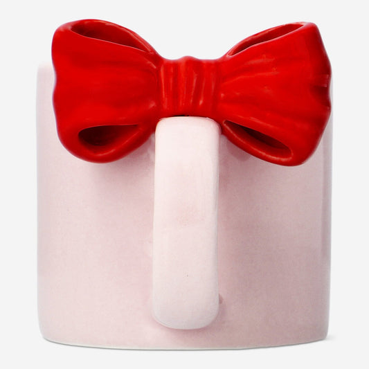 Mug with embossed red bow - 300 ml