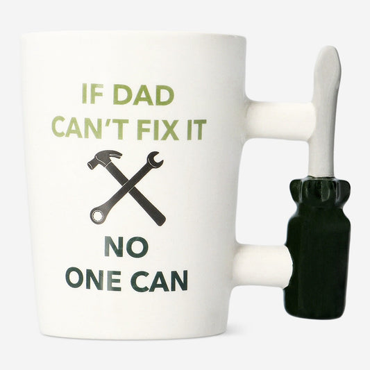 Mug with screwdriver shaped handle