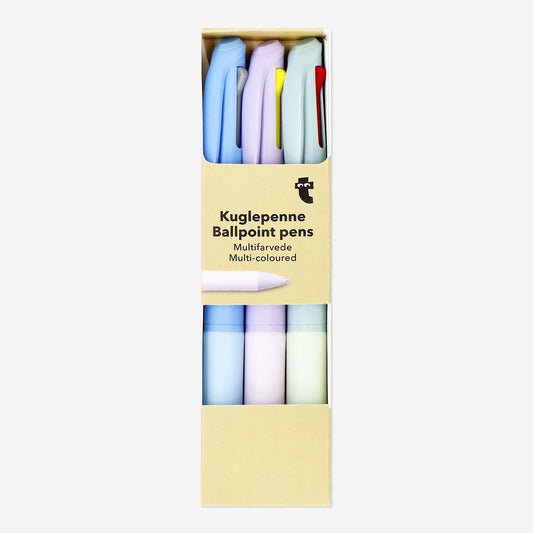 Multi-coloured ballpoint pens. 3 pcs