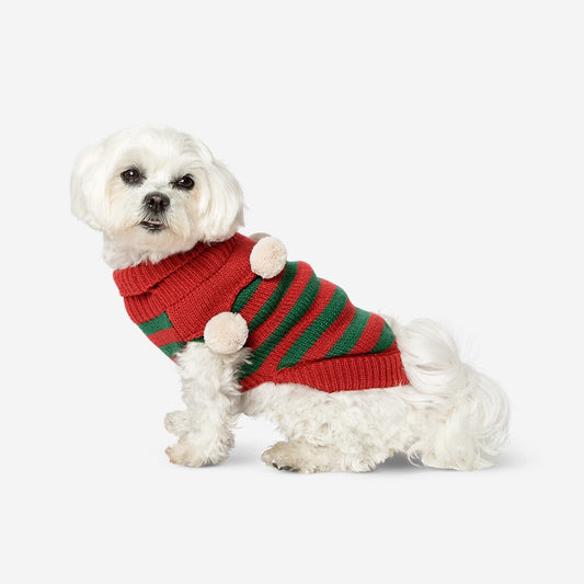 Multi-coloured Christmas sweater for a dog