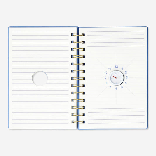 Notebook. With detachable clock