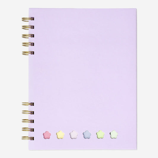 Notebook with page markers and pen