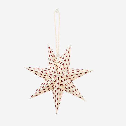 Paper star with hearts for hanging - 15 cm