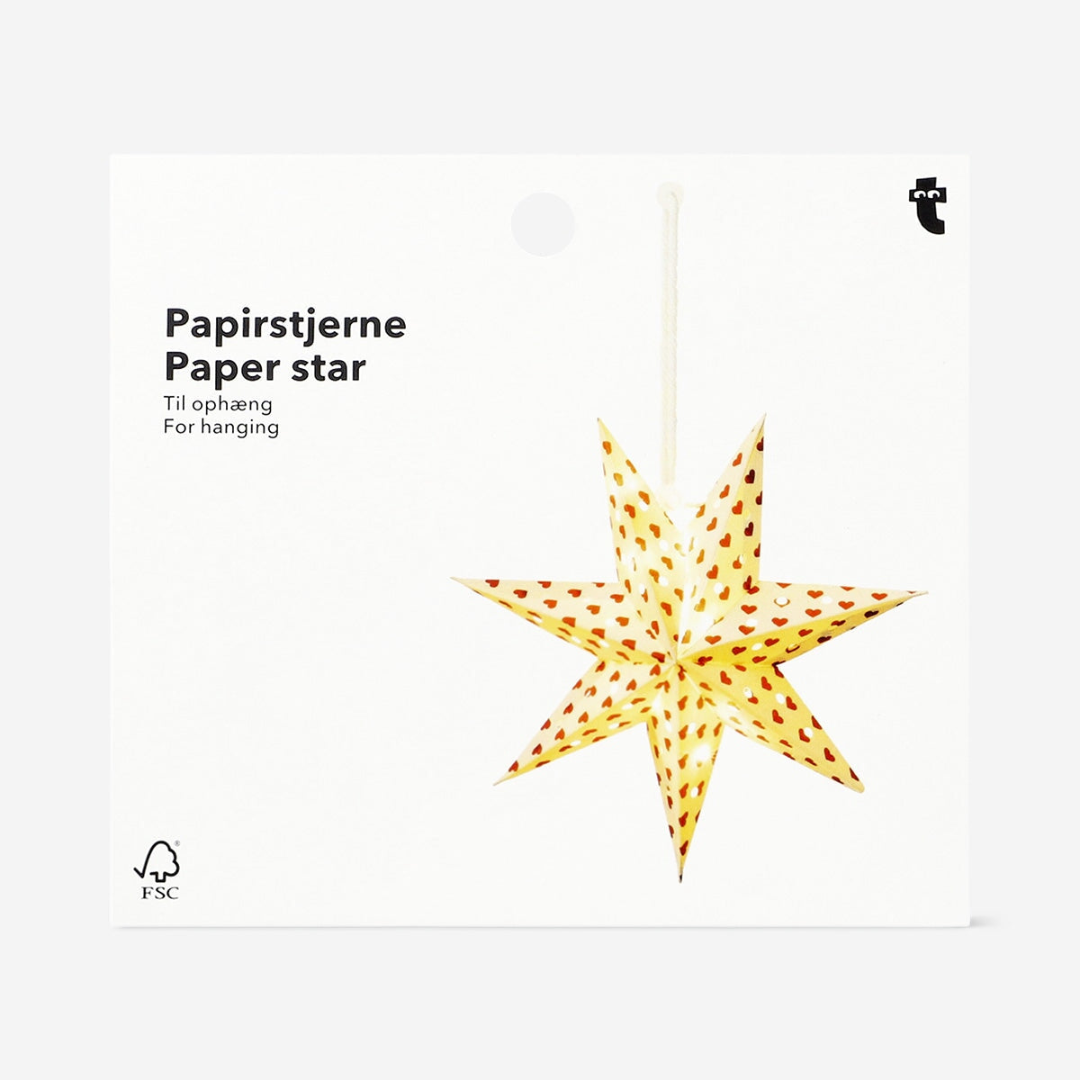 Paper star with hearts for hanging - 15 cm Home Flying Tiger Copenhagen 